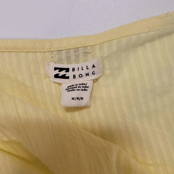 Billabong Womens Sun Valley Button Front Seersucker Romper Sunbeam Size M NWT‎ - Picture 6 of 11